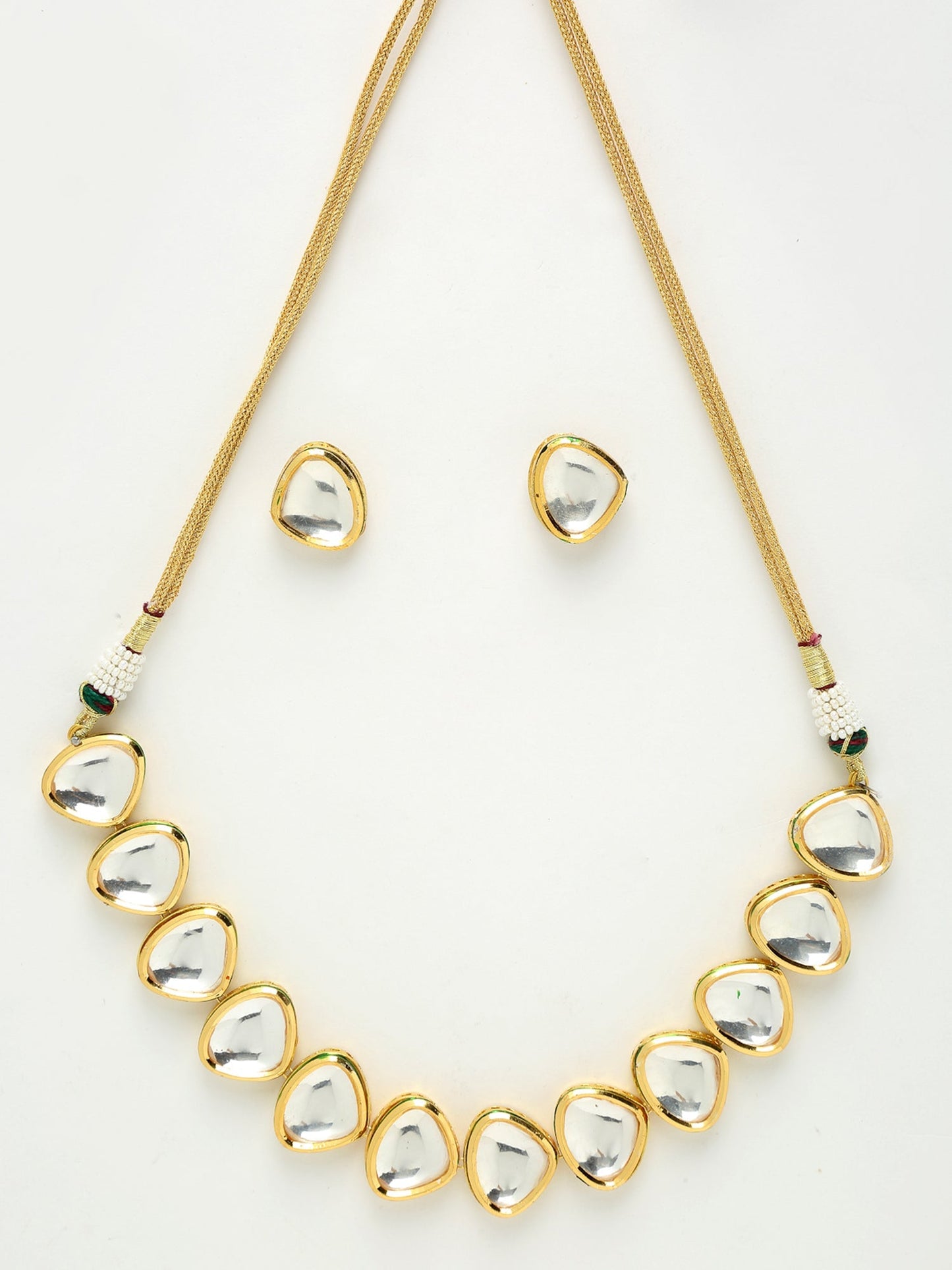 Kundan Choker With Kundan Studs - Ruby Raang | Swadesiicart