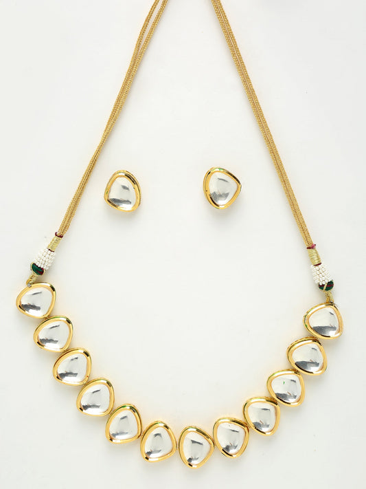 Kundan Choker With Kundan Studs - Ruby Raang | Swadesiicart