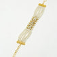 Women's Gold White Pearls Handcrafted Multistrand Bracelet - Ruby Raang - Swadesiicart