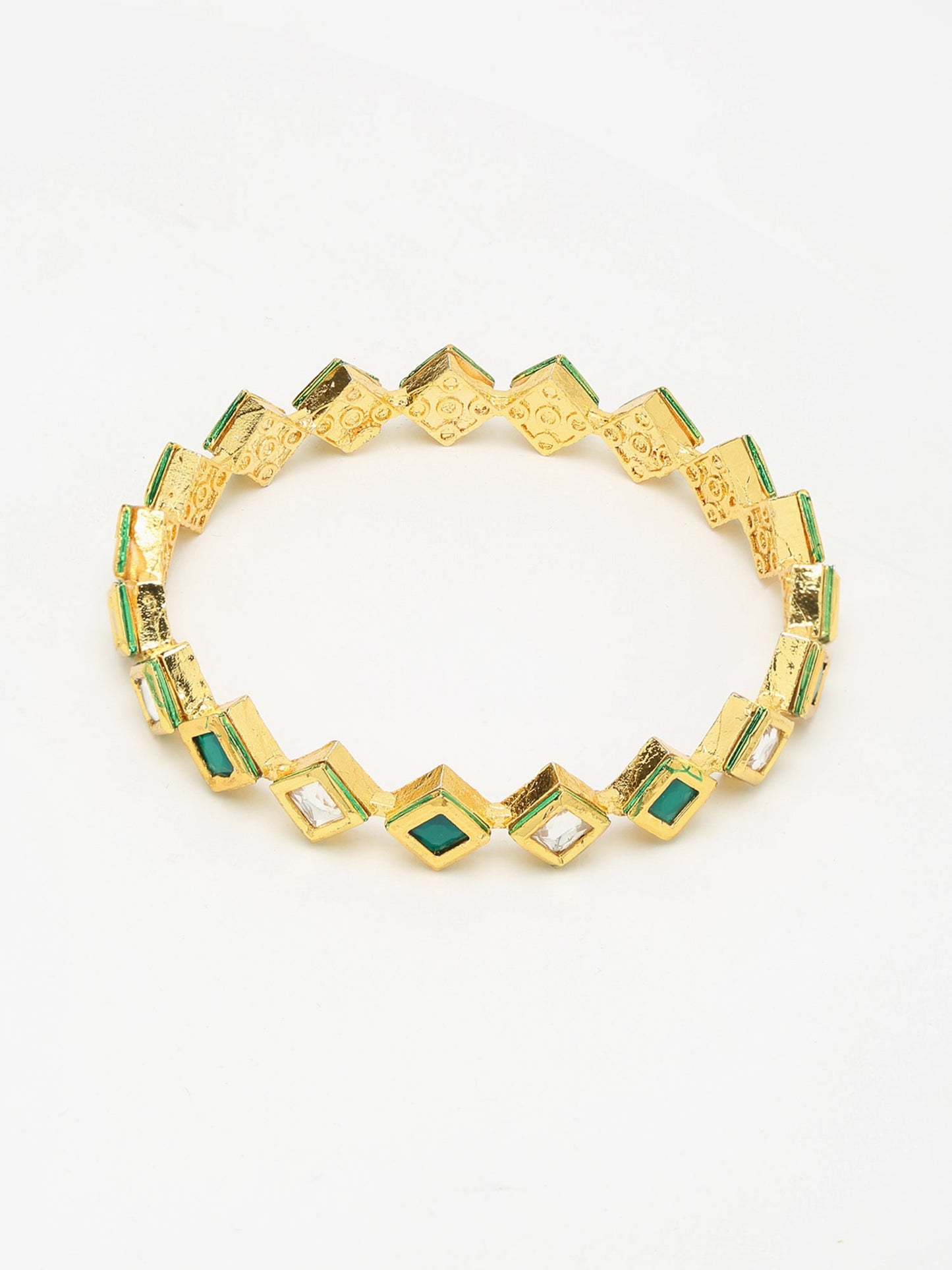 Kundan Bangles Set Of 2 - Ruby Raang - Swadesiicart