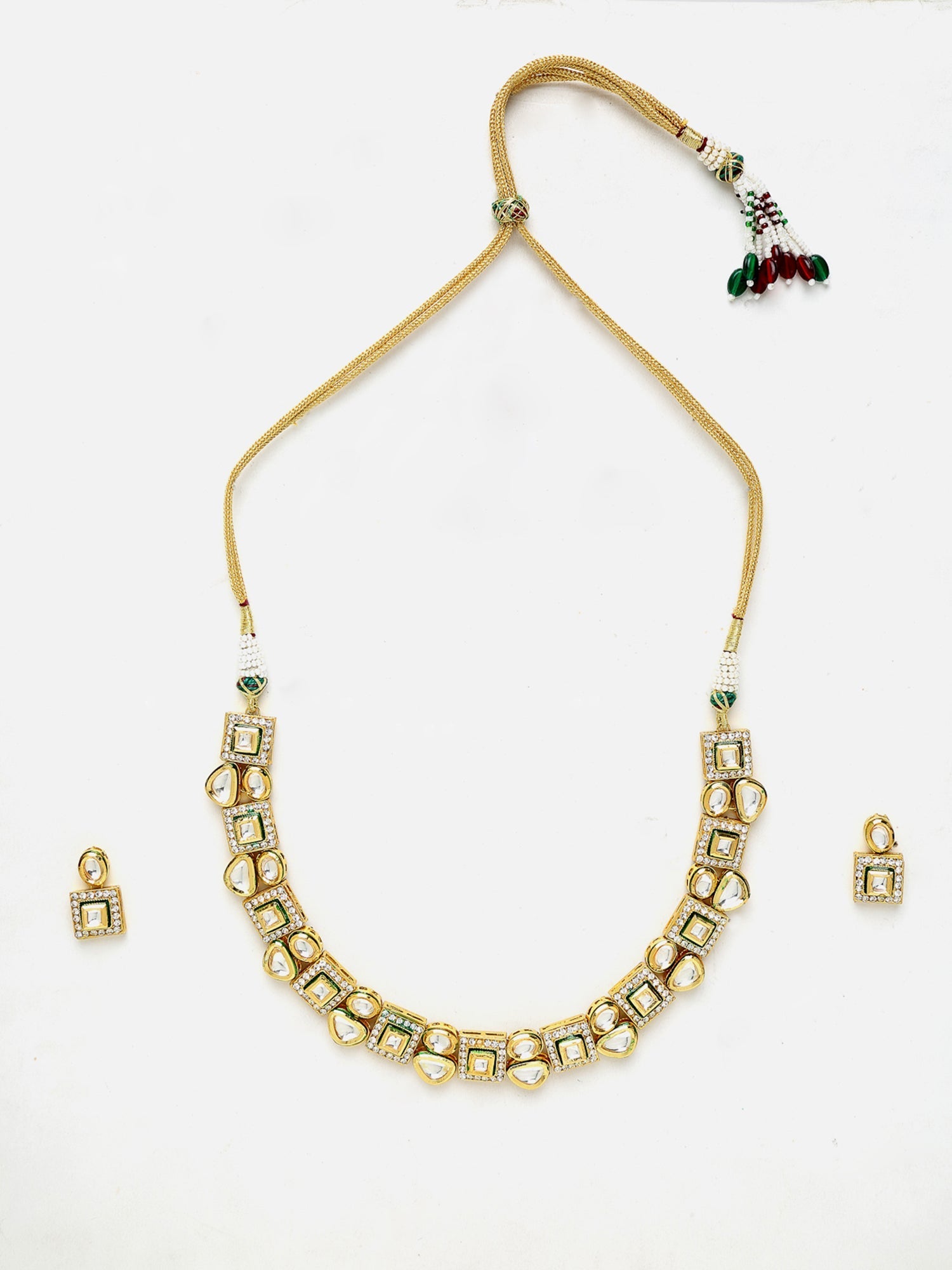Kundan Choker With Studs - Ruby Raang | Swadesiicart