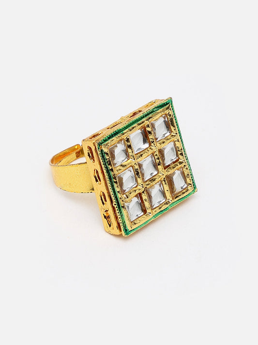 Kundan Ring - Ruby Raang | Swadesiicart