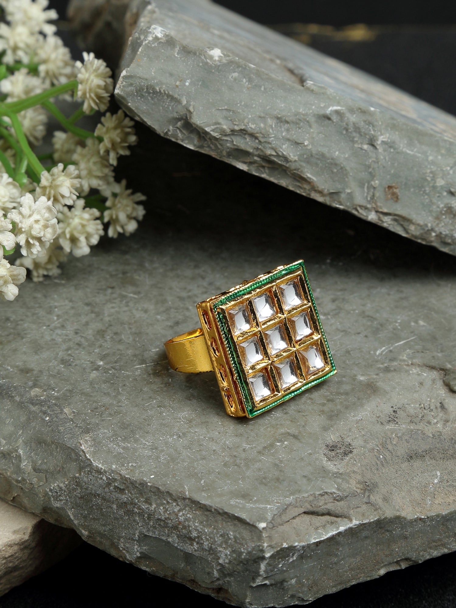 Kundan Ring - Ruby Raang | Swadesiicart
