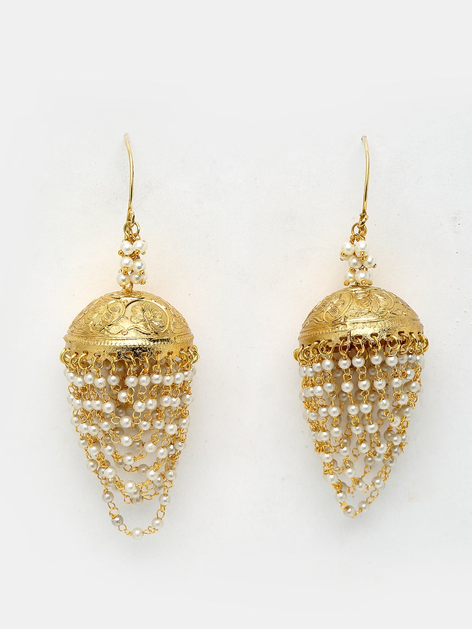 Pearl Jhumkay - Ruby Raang | Swadesiicart