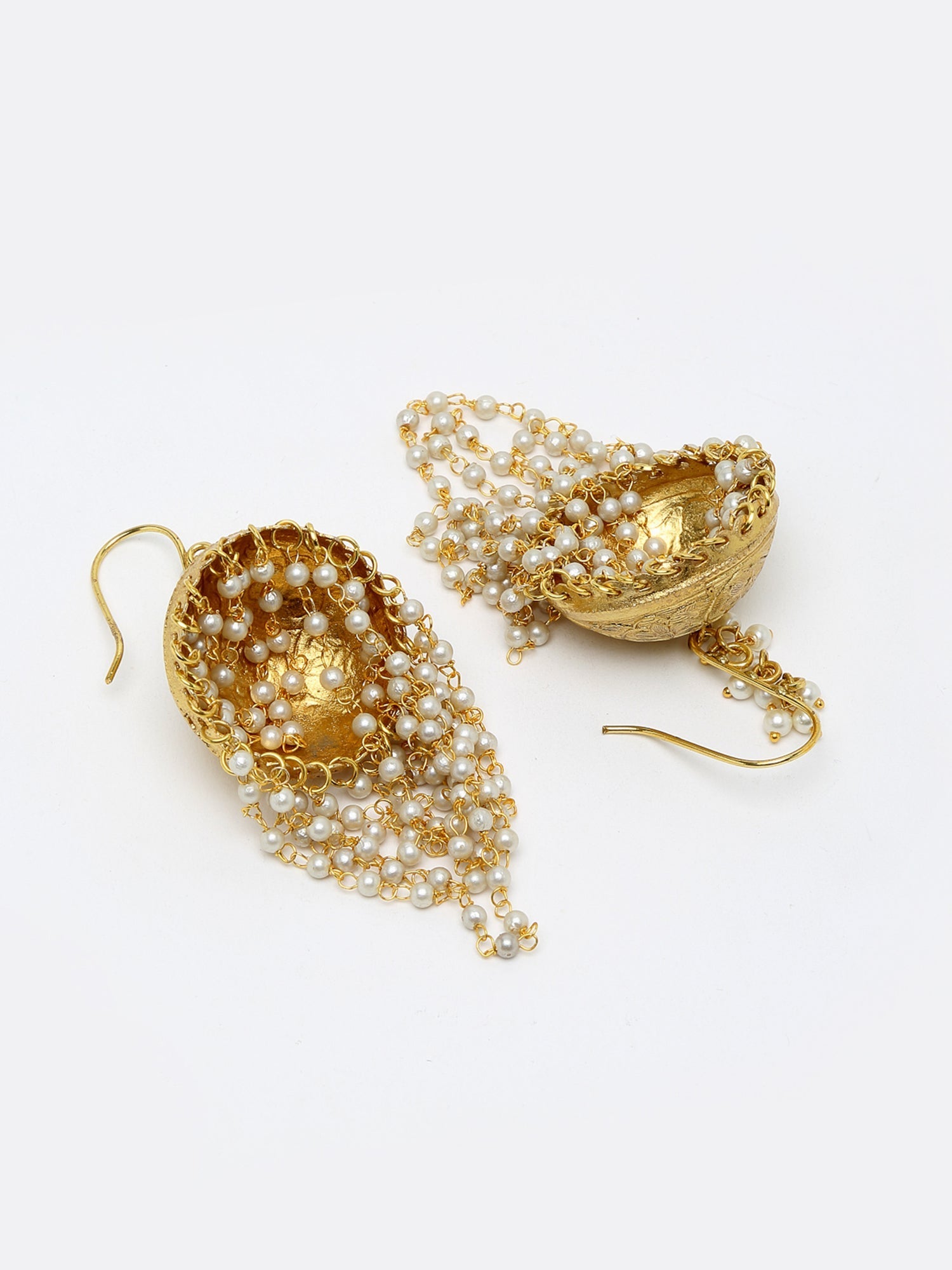 Pearl Jhumkay - Ruby Raang | Swadesiicart