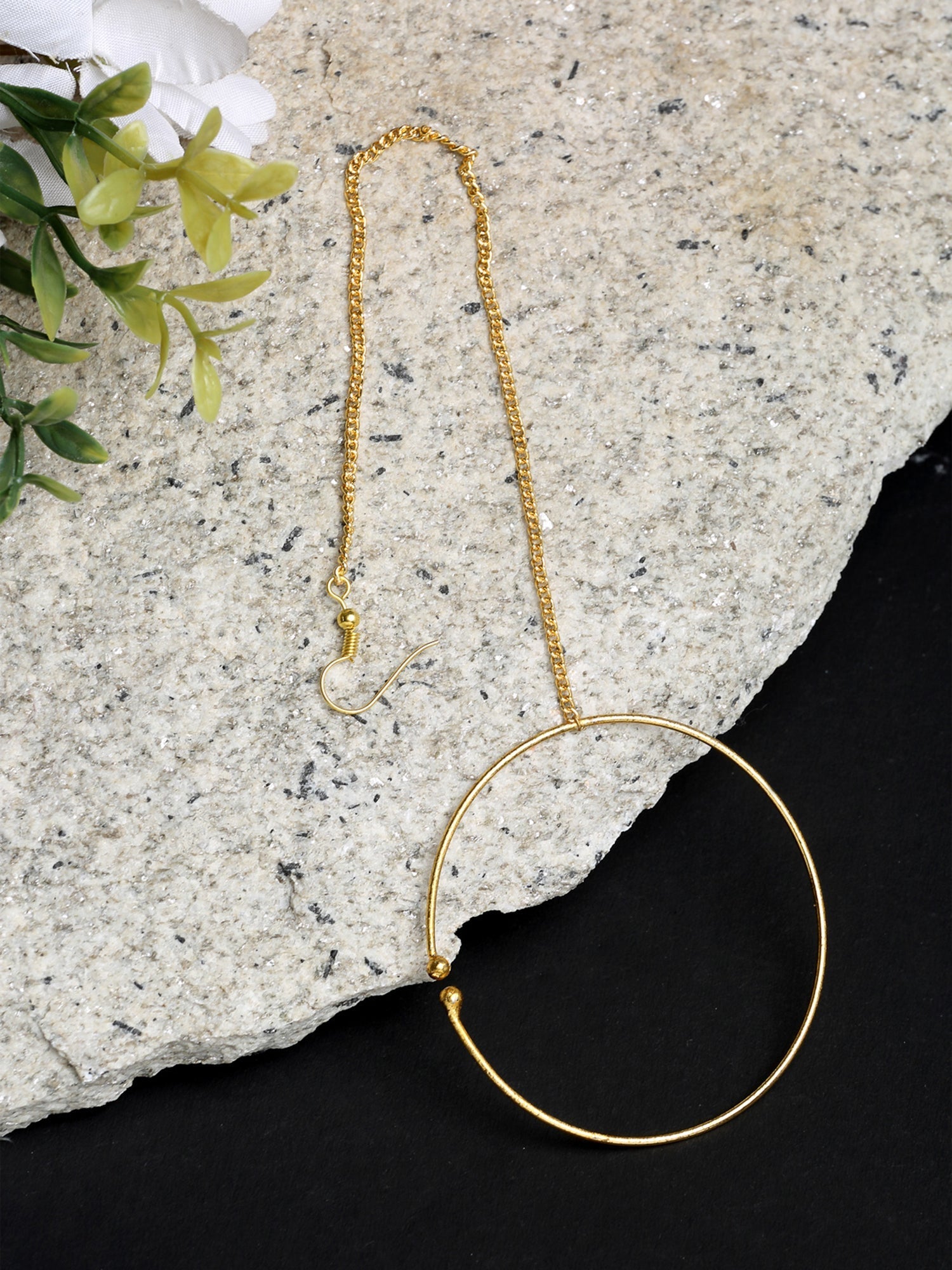 Golden Plated Nose Ring - Ruby Raang | Swadesiicart