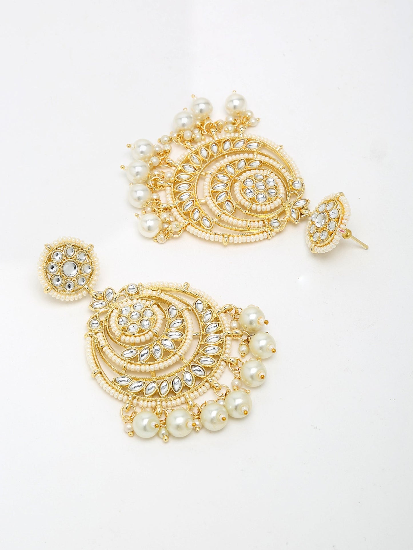 Kundan Pearl Earrings - Ruby Raang | Swadesiicart