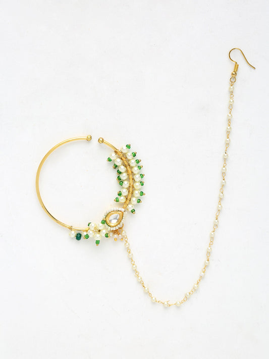 Maharani Kundan Nose Ring - Ruby Raang | Swadesiicart