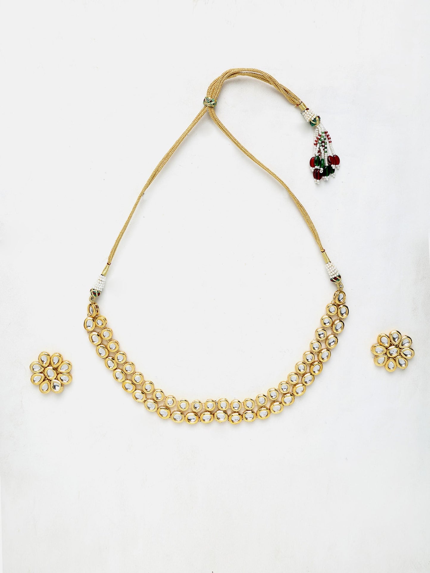 Kundan Choker With Studs - Ruby Raang (A380-58) | Swadesiicart