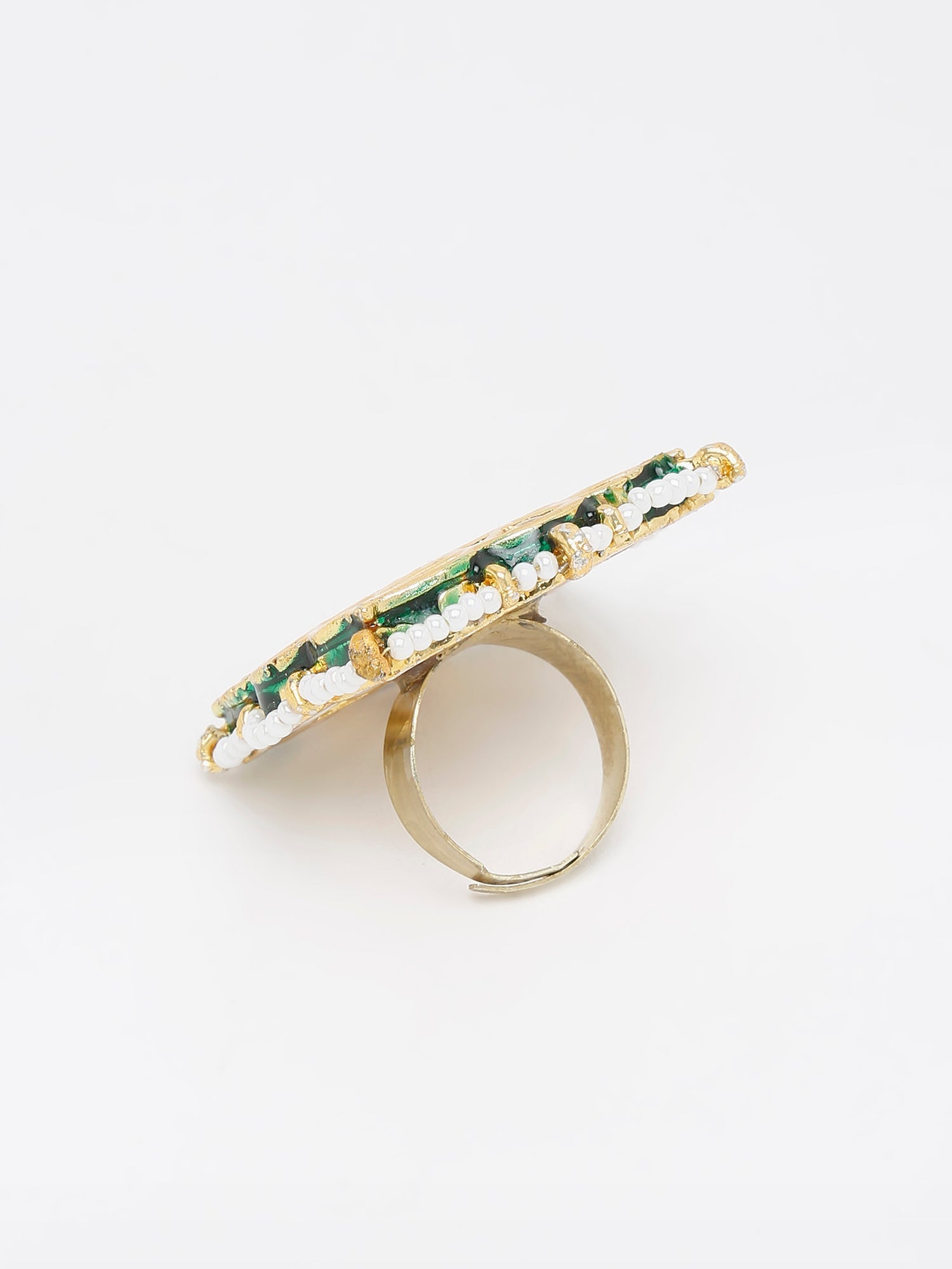 Kundan Cocktail Ring - Ruby Raang | Swadesiicart