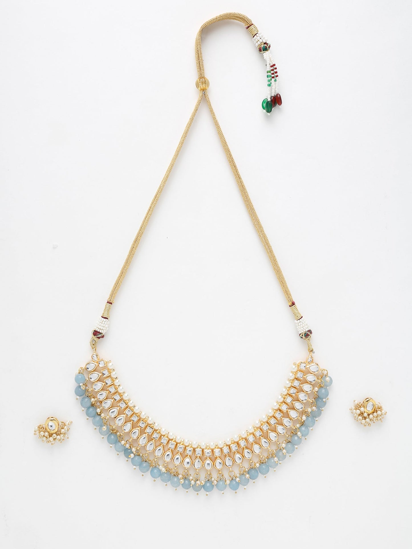 Stone Kundan Choker With Studs - Ruby Raang | Swadesiicart
