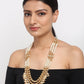 Gold-Polished And Kundan Neckpiece - Ruby Raang | Swadesiicart