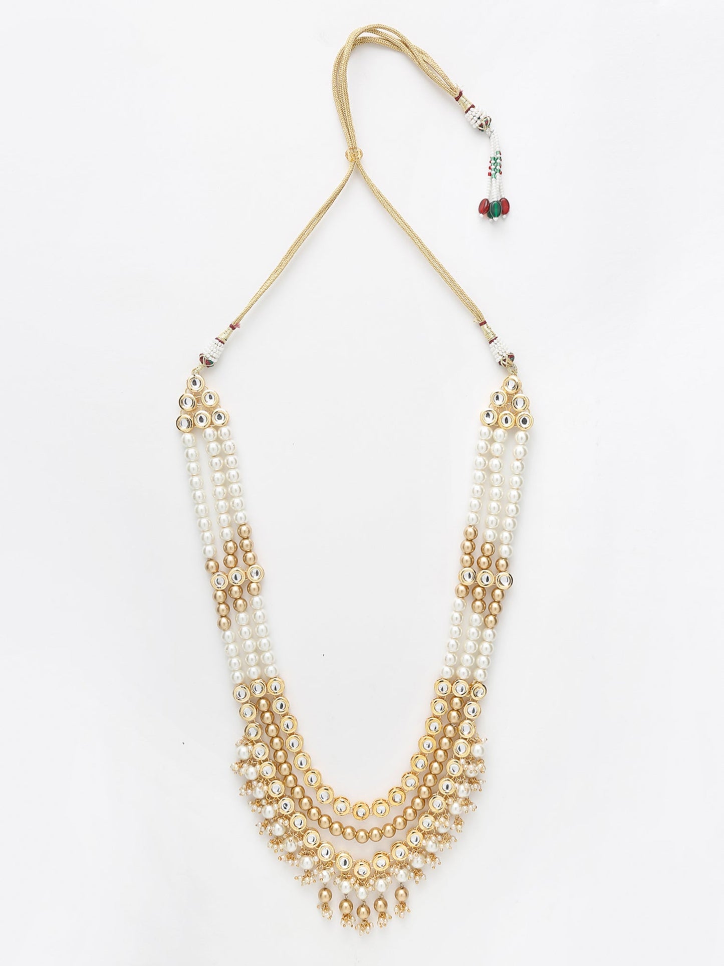 Gold-Polished And Kundan Neckpiece - Ruby Raang | Swadesiicart