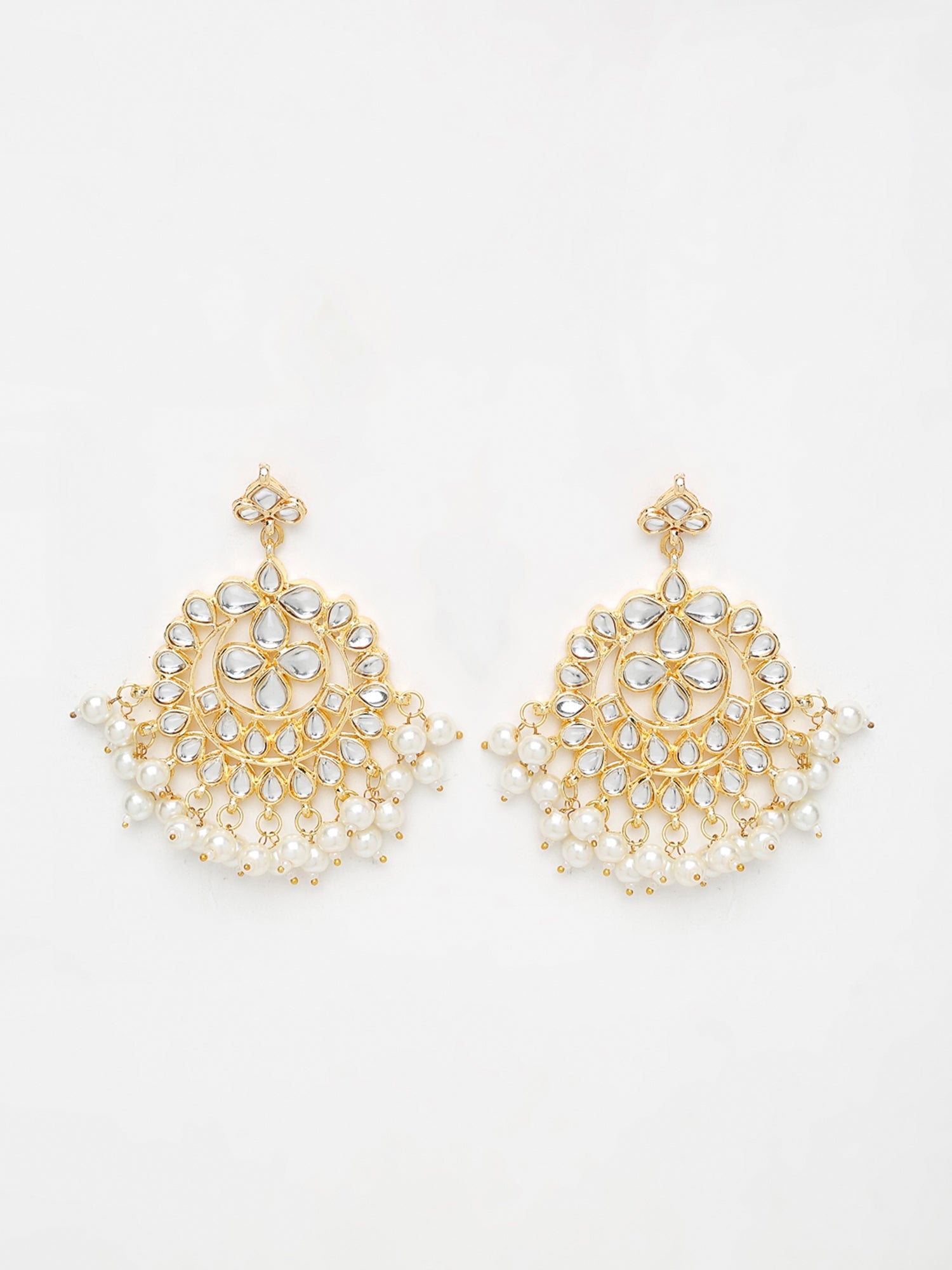 Kundan & Pearl Earrings - Ruby Raang | Swadesiicart