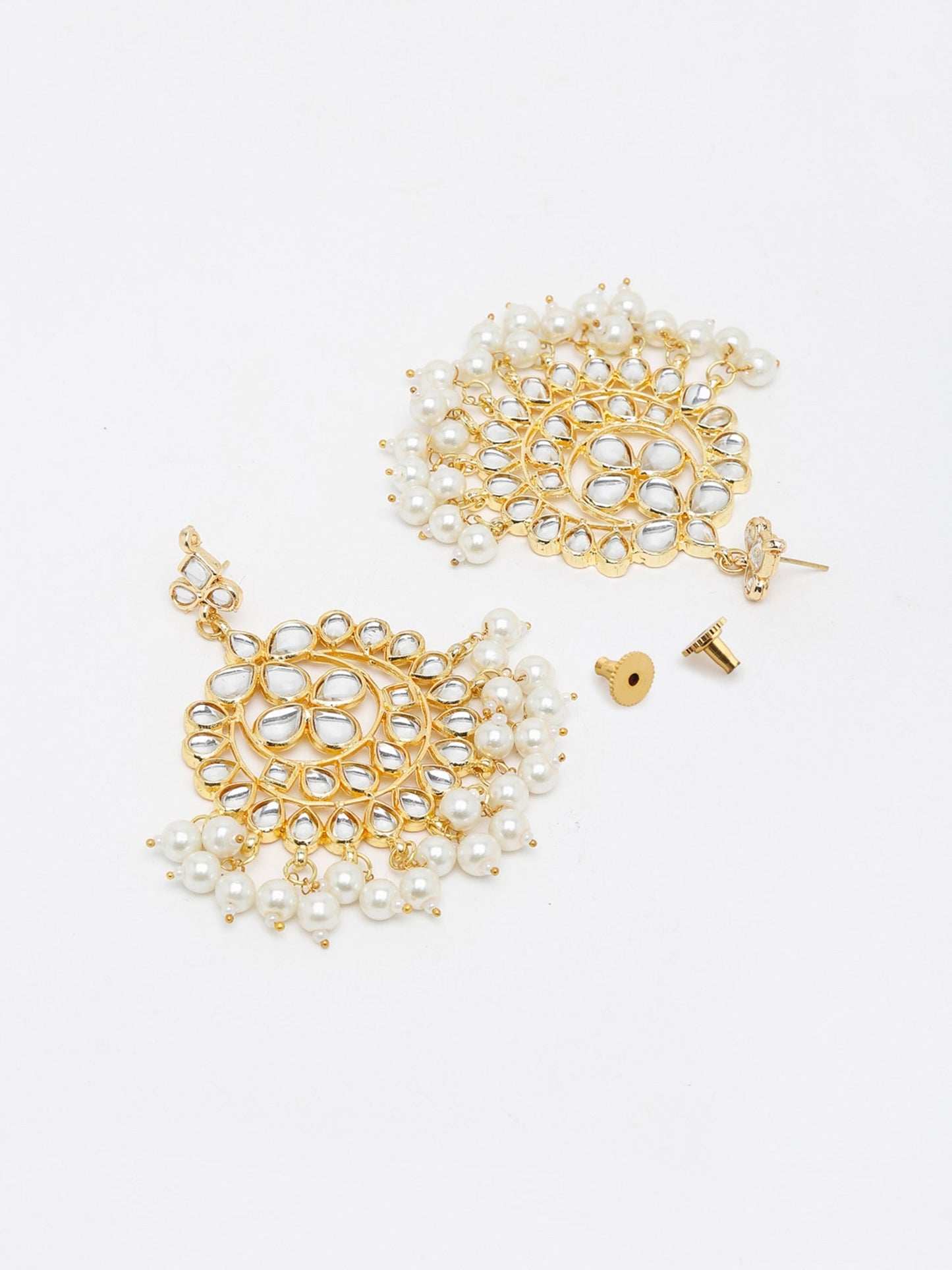 Kundan & Pearl Earrings - Ruby Raang | Swadesiicart