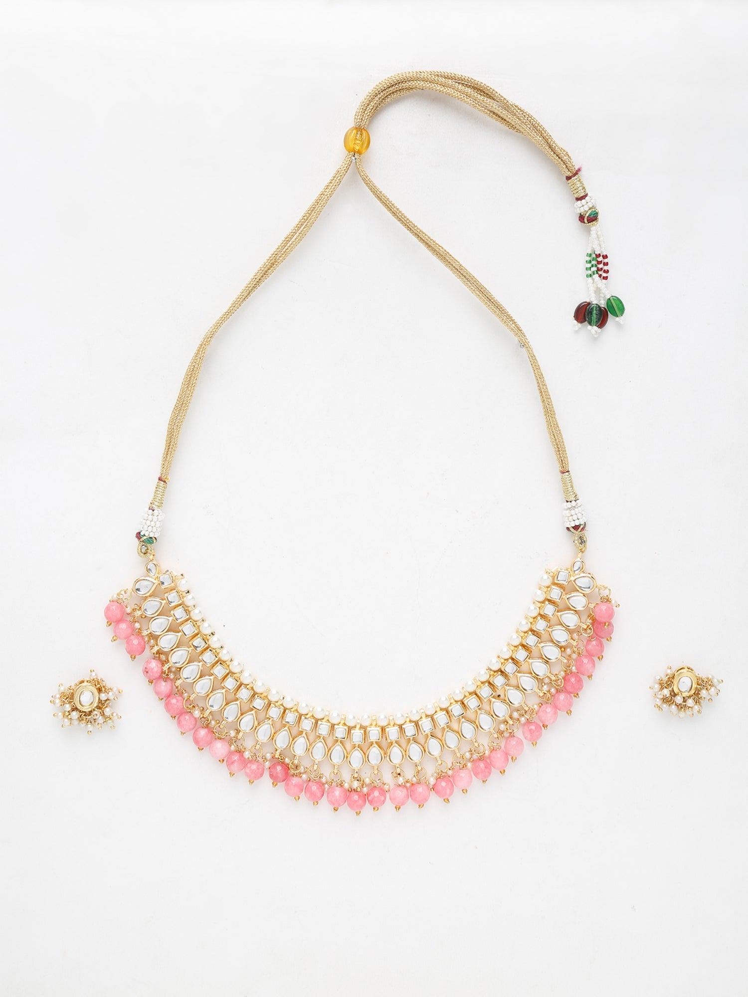 Stone Kundan Choker With Studs - Ruby Raang | Swadesiicart