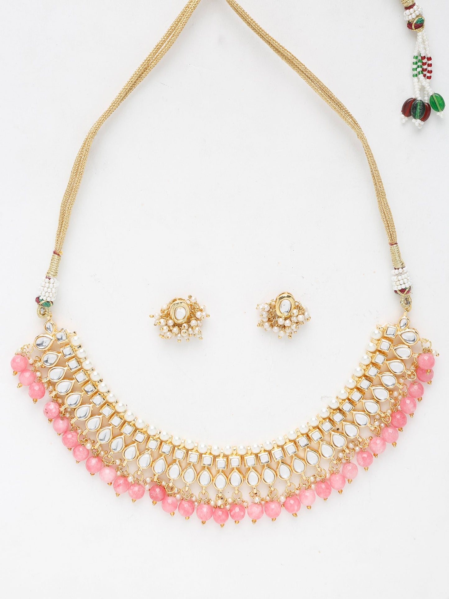 Stone Kundan Choker With Studs - Ruby Raang | Swadesiicart