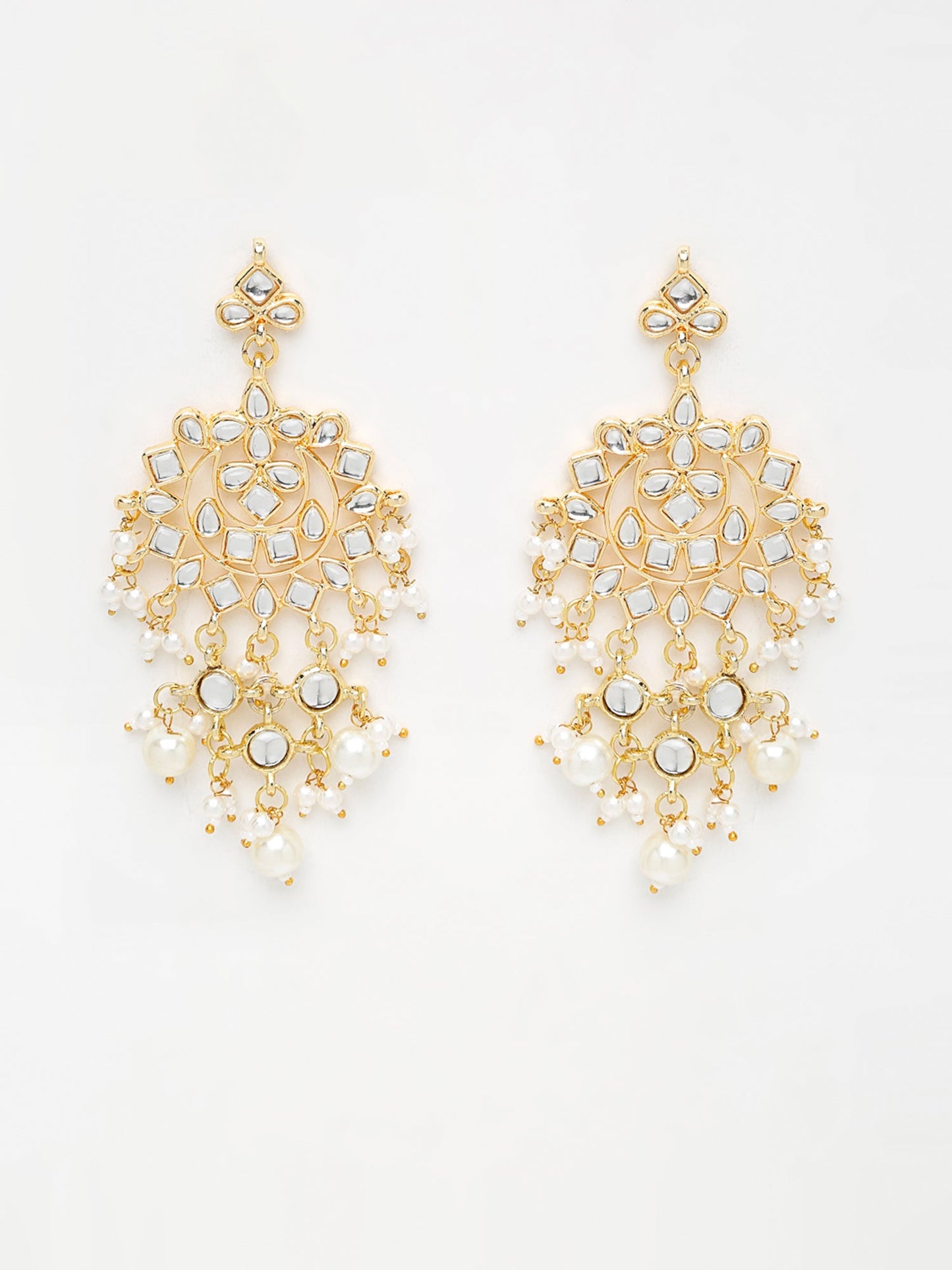 Kundan & Pearl Earrings - Ruby Raang | Swadesiicart