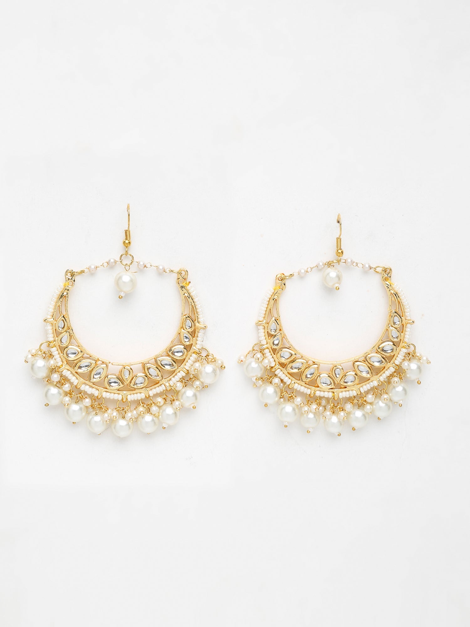 Kundan & Pearl Earrings - Ruby Raang | Swadesiicart