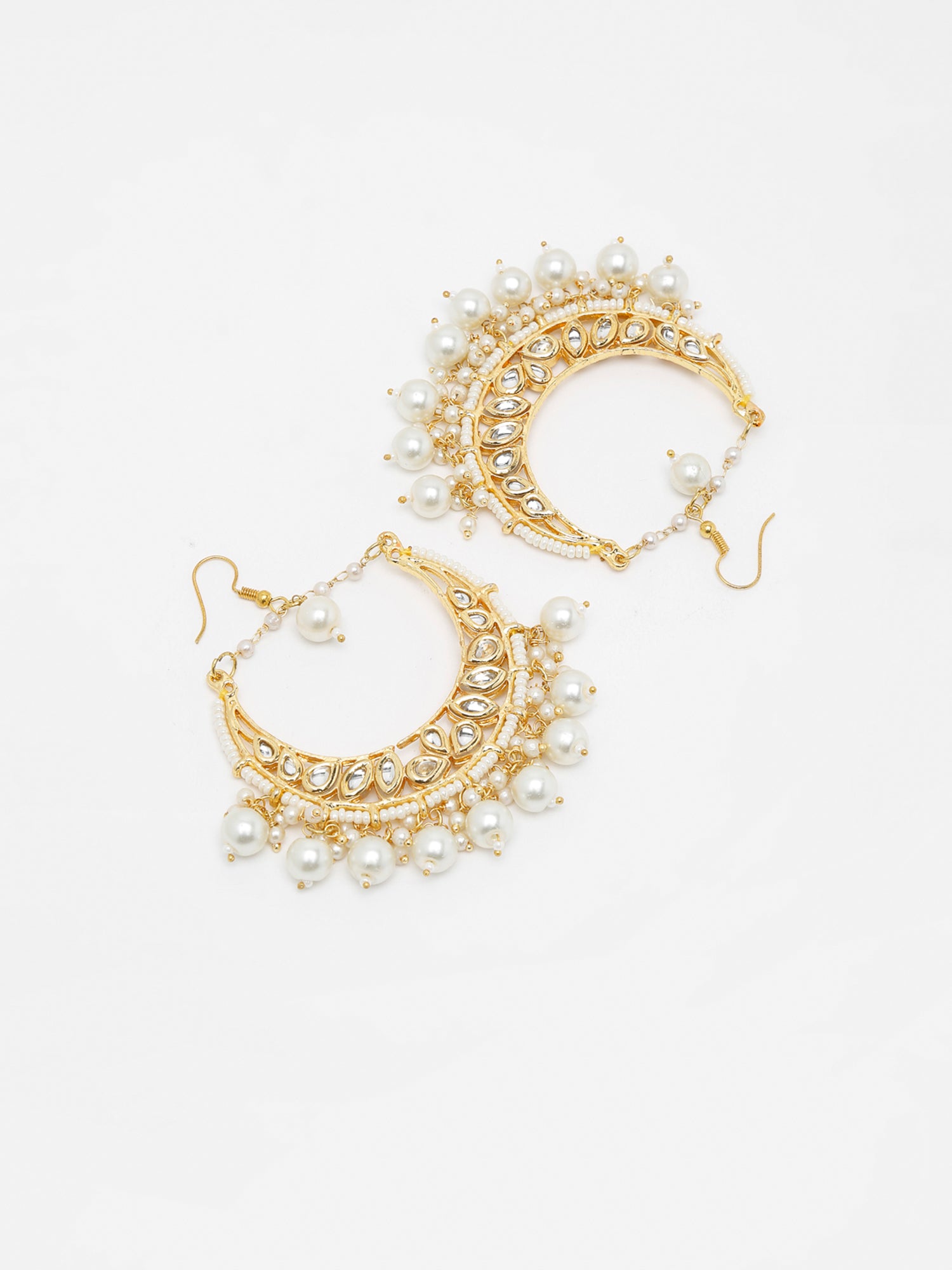 Kundan & Pearl Earrings - Ruby Raang | Swadesiicart