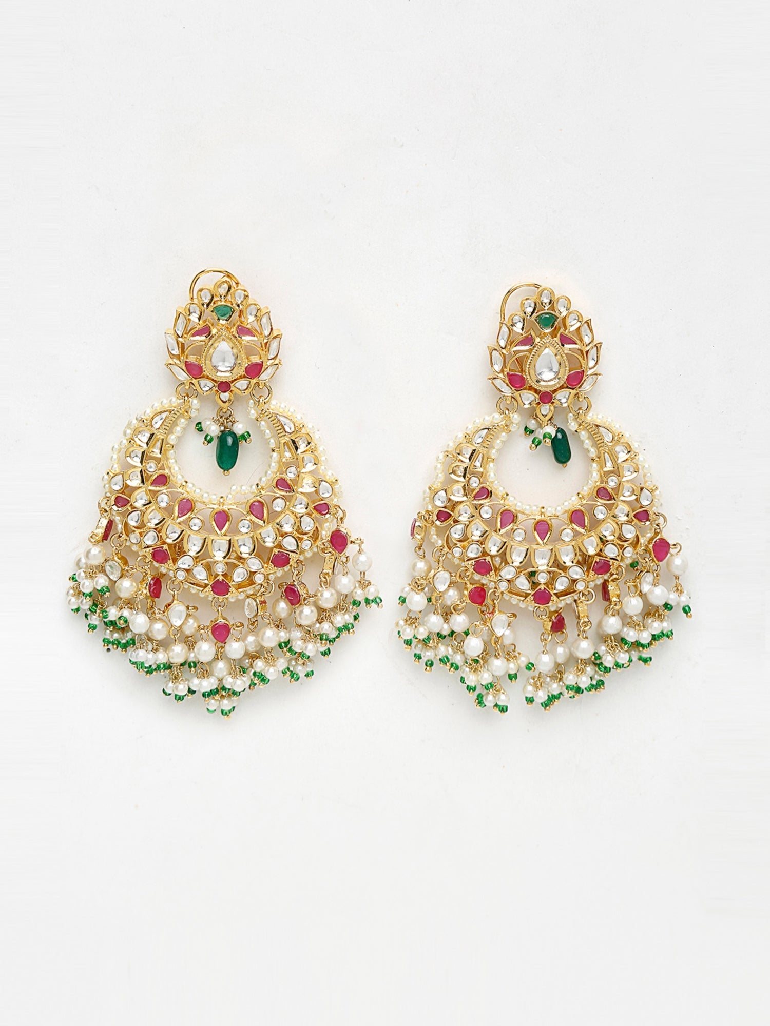 Kundan Multi Stone Earrings - Ruby Raang | Swadesiicart