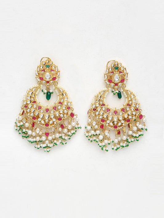Kundan Multi Stone Earrings - Ruby Raang | Swadesiicart