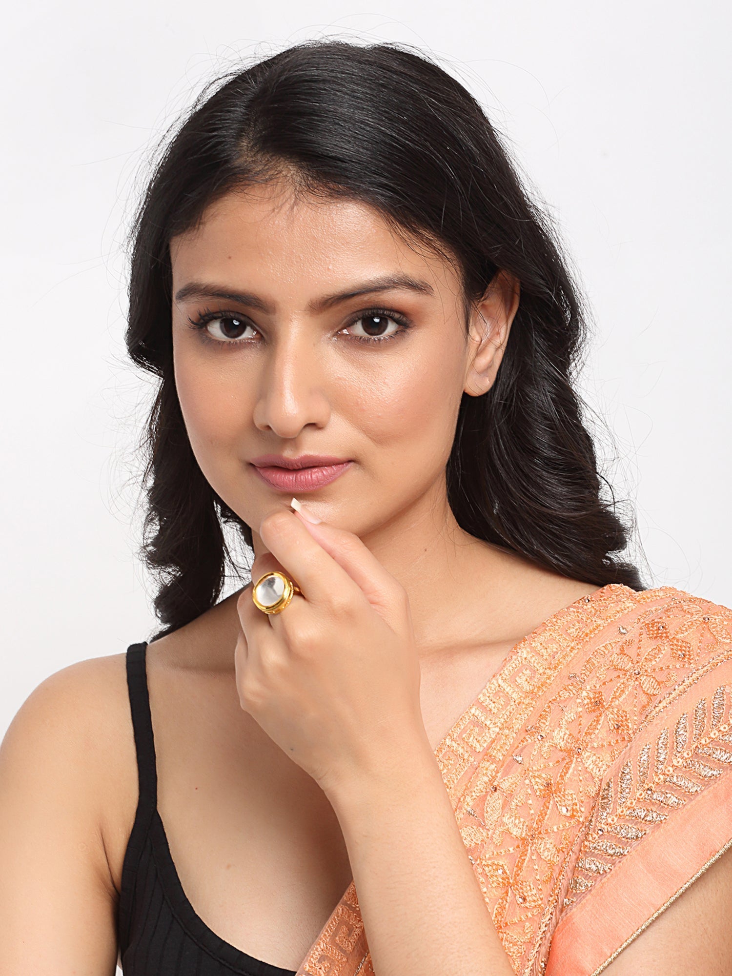 Kundan Ring - Ruby Raang | Swadesiicart