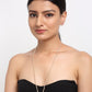 Long Kundan Pearl Neckpiece - Ruby Raang | Swadesiicart