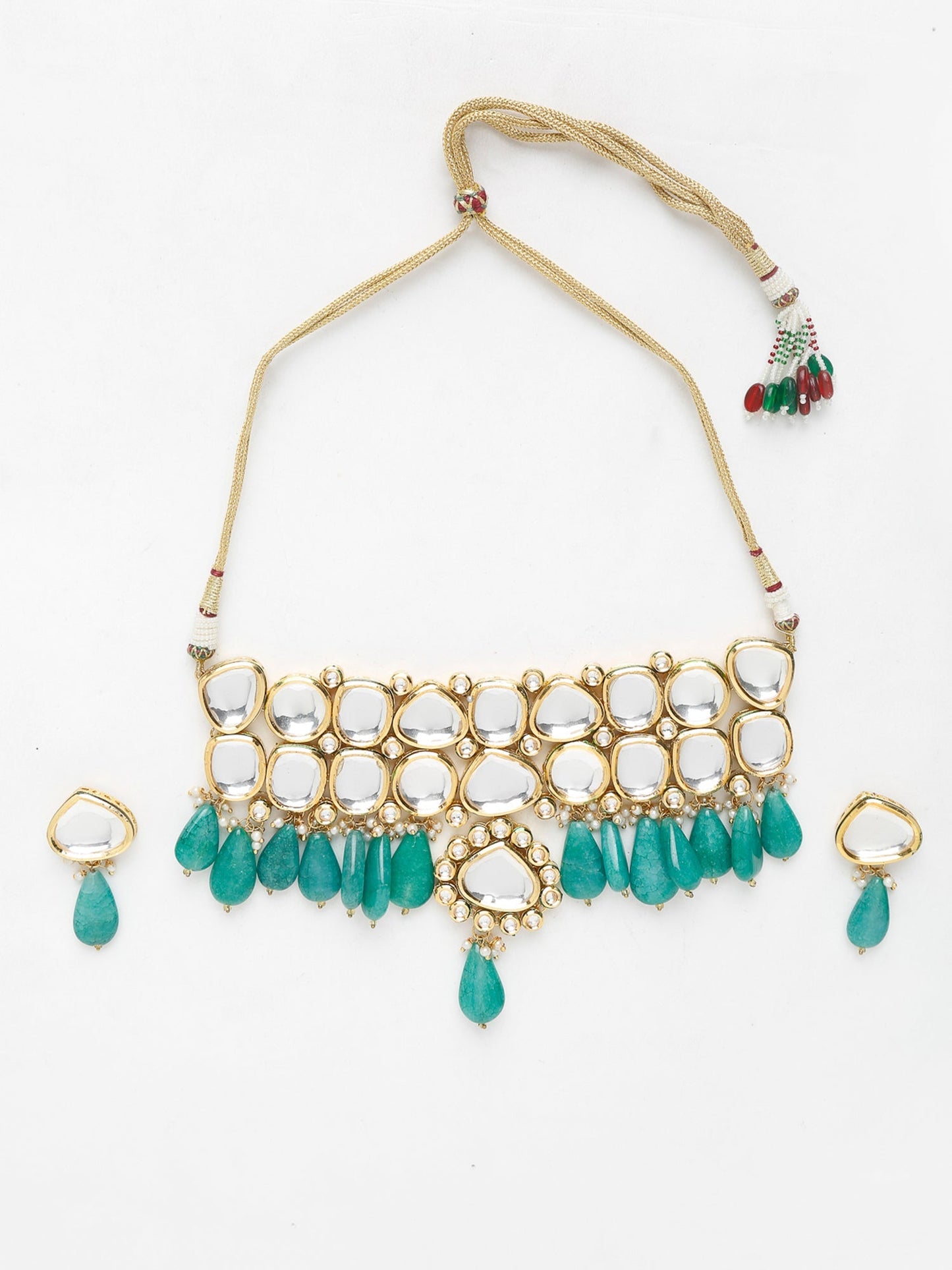 Kundan Choker With Studs - Ruby Raang | Swadesiicart