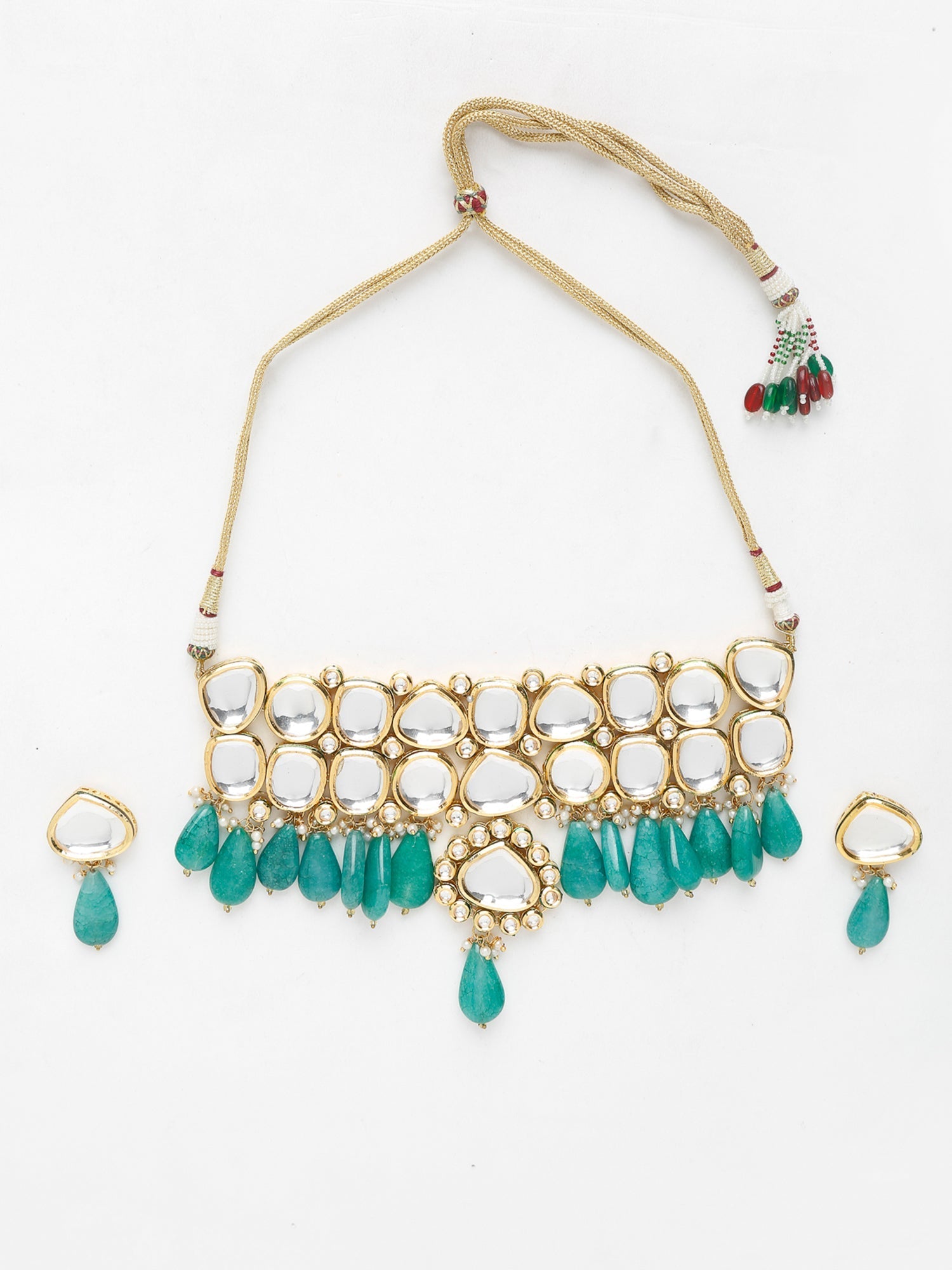 Kundan Choker With Studs - Ruby Raang | Swadesiicart