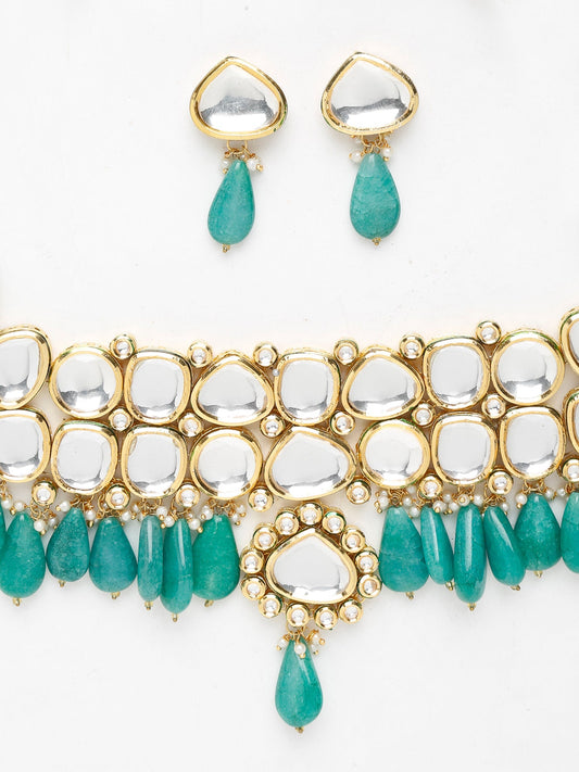 Kundan Choker With Studs - Ruby Raang | Swadesiicart