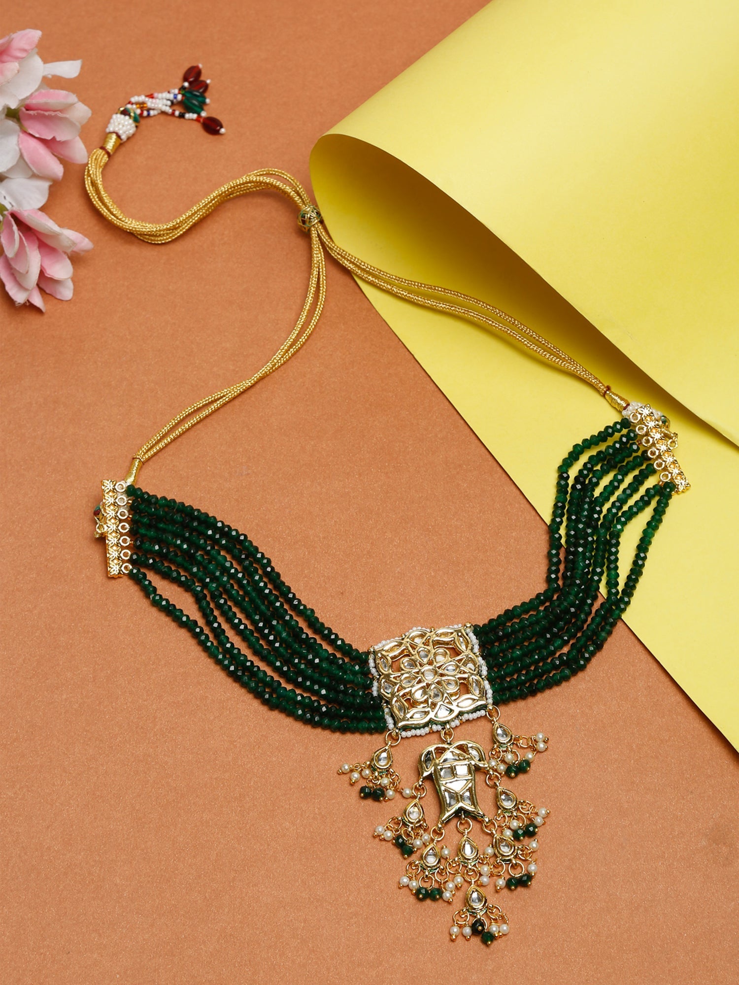 Stone Kundan Choker - Ruby Raang | Swadesiicart