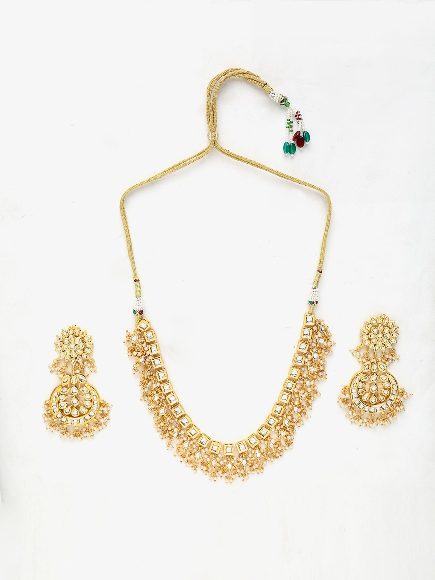 Stone Kundan Choker With Studs - Ruby Raang | Swadesiicart