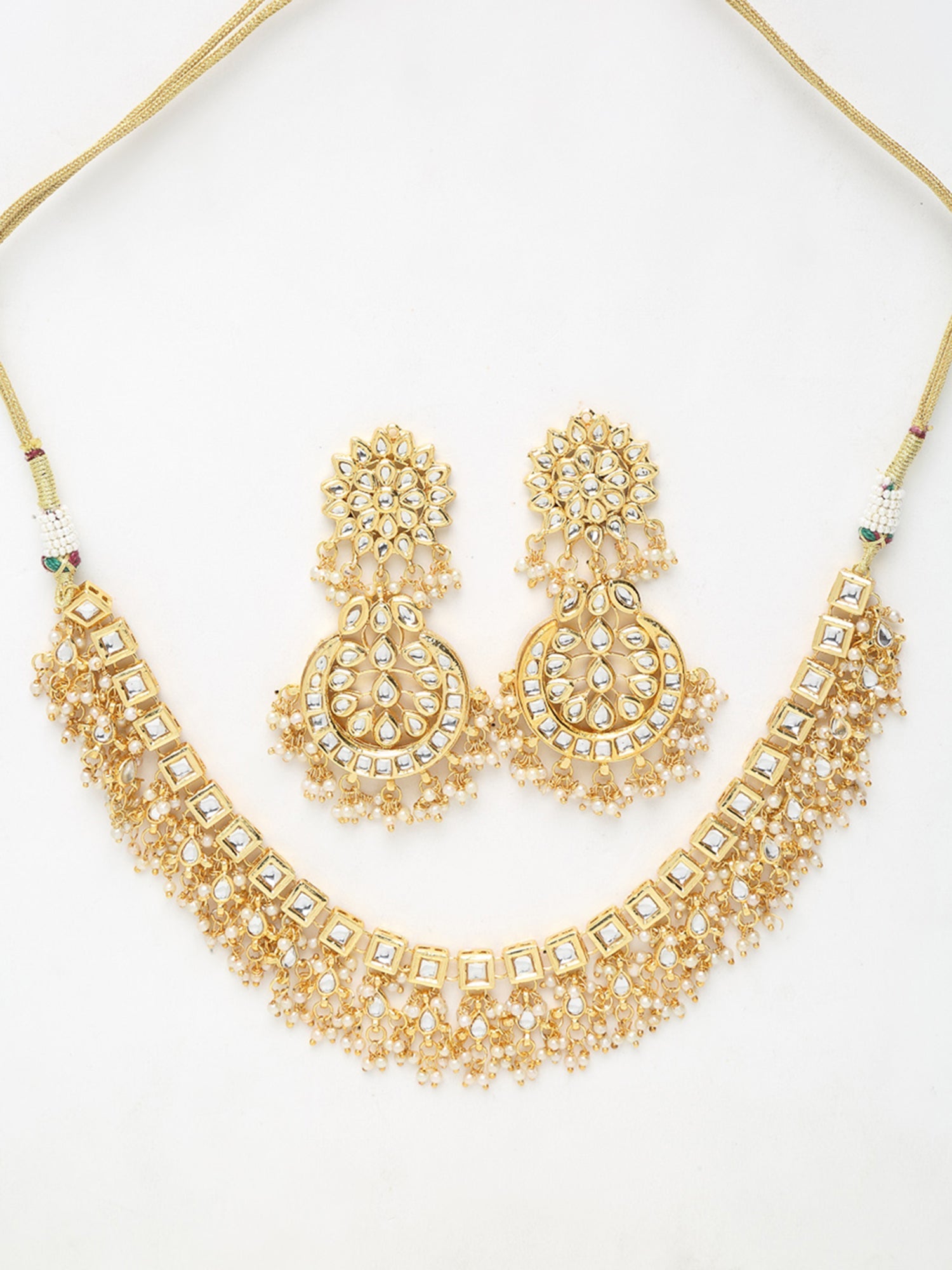 Stone Kundan Choker With Studs - Ruby Raang | Swadesiicart
