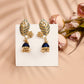 Peacock Feather Pattern Blue Jhumki Drop Earrings for Womens by House of Ree | Swadesiicart