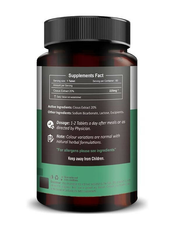 H&C Herbal Cissus Extract Quick Dissolving Tablets - Swadesiicart
