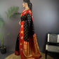 Joban Fashion Maroon Butti Banarasi Silk Sarees | Swadesiicart