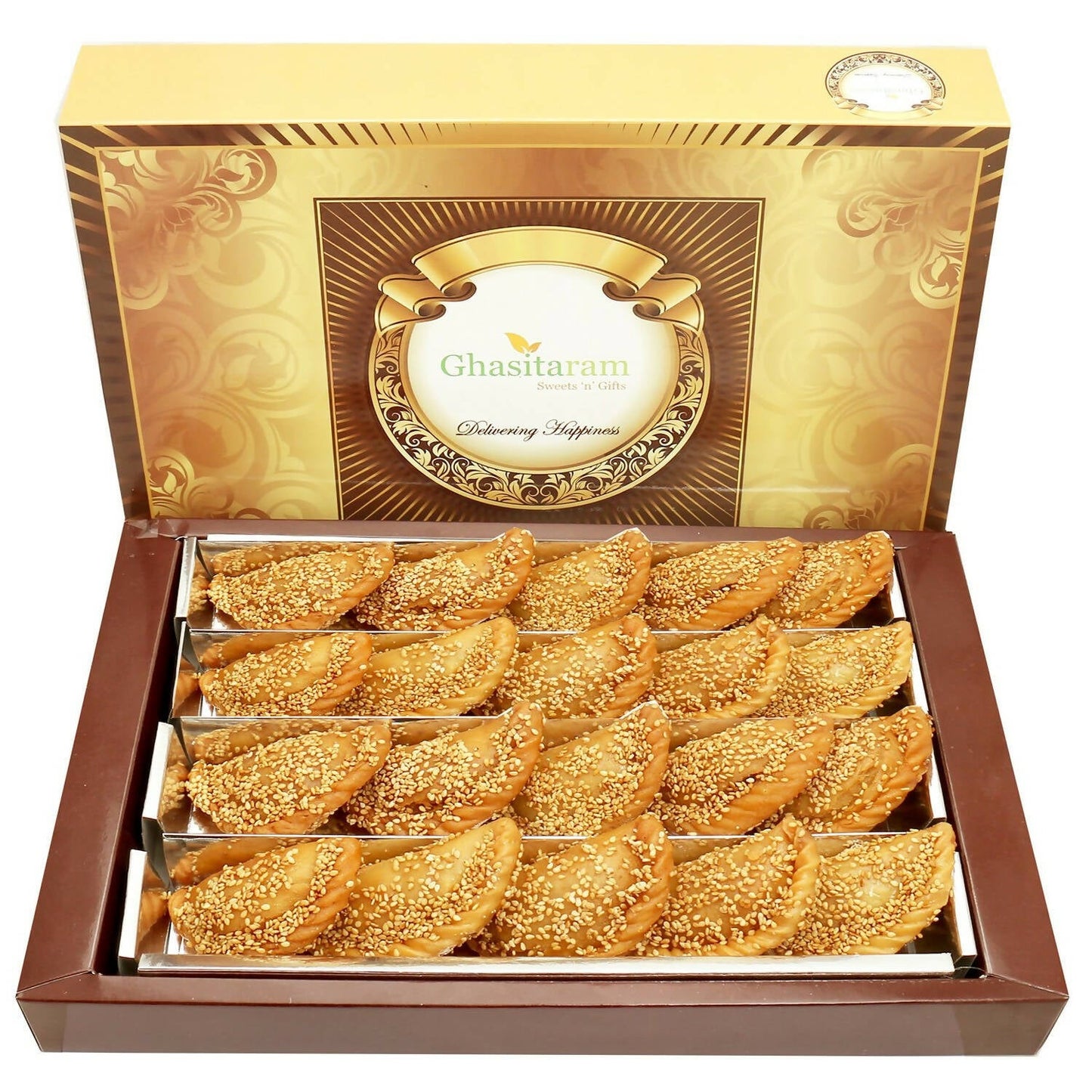 Ghasitaram Holi Sweets - Roasted Til/ Sesame Gujiya | Swadesiicart