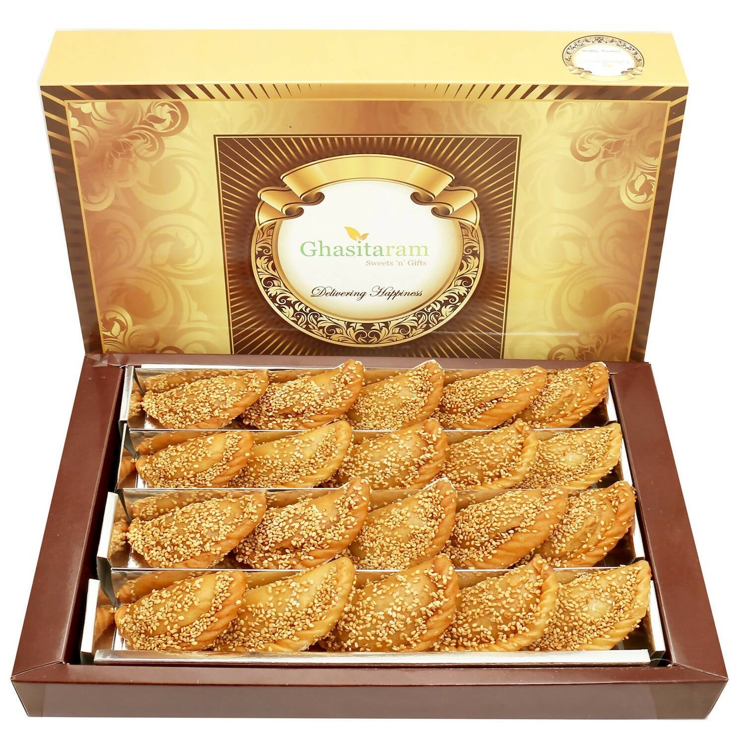 Ghasitaram Holi Sweets - Roasted Til/ Sesame Gujiya | Swadesiicart