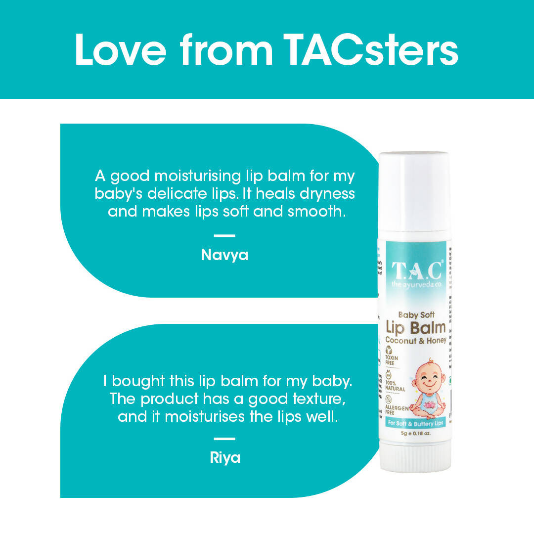 TAC - The Ayurveda Co. Baby Coconut & Honey Lip Balm - Swadesiicart