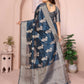 Aastha Fashion Teal Soft Organza Silk Weaving Saree