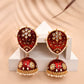 Maroon Jhumka Earrings for Womens for Ethnic Party by House of Ree | Swadesiicart
