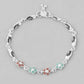 VOJ Set of 2 Stone Studded Mutli Color Flower Shaped Anklet - Swadesiicart