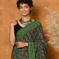 Very Much Indian Handblock Printed Cotton Saree With Natural Dyes - Green | Swadesiicart