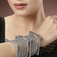 NVR Women's Set of 8 Silver-Toned German Silver Oxidised Bangles - Swadesiicart