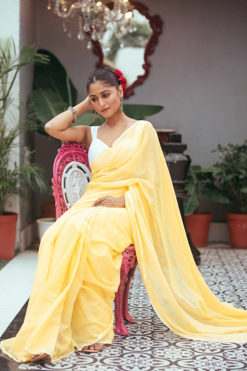 Very Much Indian Mastaani - Pure Mul Cotton Handloom Saree - Fresh Yellow | Swadesiicart