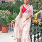 Very Much Indian Mastaani - Pure Mul Cotton Handloom Saree with Beautiful Rose Prints - Pink | Swadesiicart