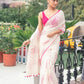 Very Much Indian Mastaani - Pure Mul Cotton Handloom Saree with Beautiful Rose Prints - Pink | Swadesiicart