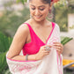 Very Much Indian Mastaani - Pure Mul Cotton Handloom Saree with Beautiful Rose Prints - Pink | Swadesiicart
