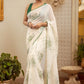 Very Much Indian Mastaani - Pure Mul Cotton Handloom Saree with Beautiful Rose Prints - Green | Swadesiicart
